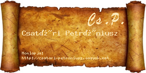 Csatári Petróniusz névjegykártya
